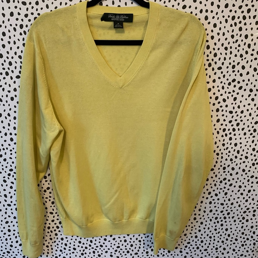 Brooks Brothers V Neck Yellow Sweater